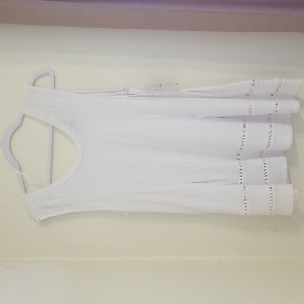 Two Large blouses 1 Navy blue and white shirt